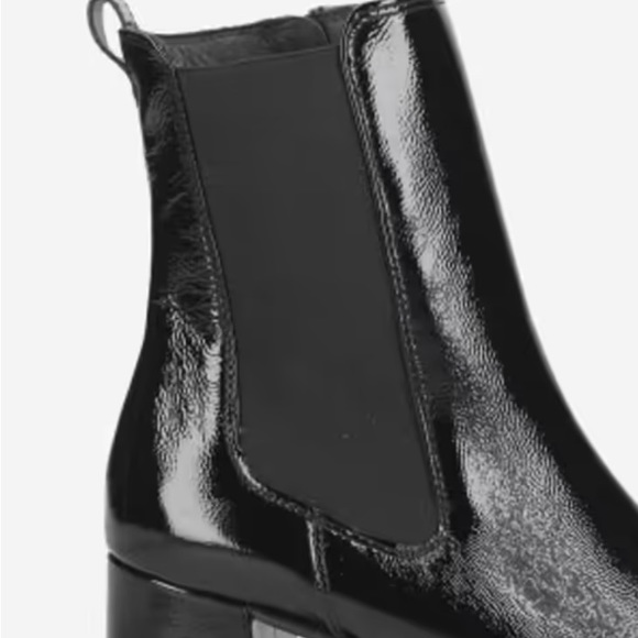 NEW paul green black crinkled patent leather ankle boots - Picture 2 of 8